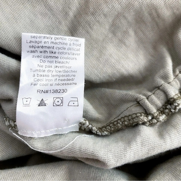 PAM & GELA Ruched Side Tie Bodycon Mini Dress Shirred Scoop Neck Cotton Olive - Picture 8 of 14